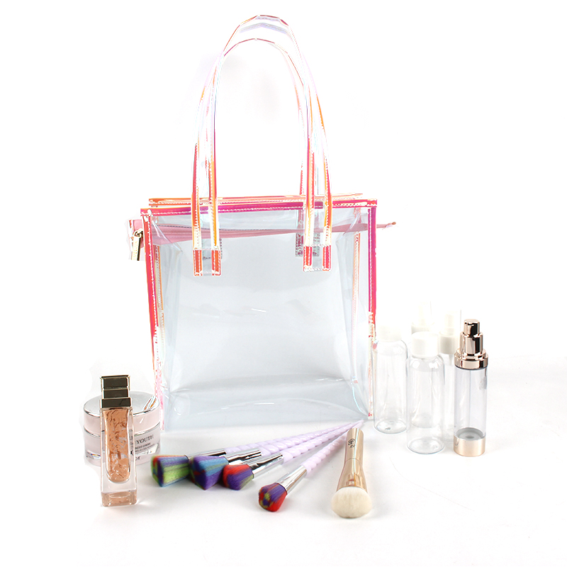  pvc cosmetic bag transparent Fashion pvc beach bag with zipper waterproof pvc makeup bag