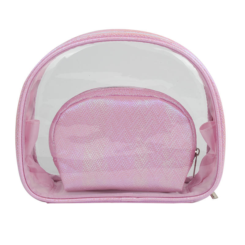 Portable cute transparent toiletry bag for travel high quality wholesale waterproof clear makeup OEM women cosmetic bag 