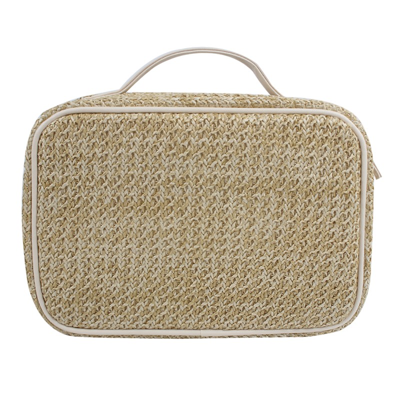 Handwoven rattan material Eco friendly loveing heart cosmeic bag set