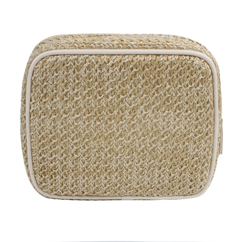 Handwoven rattan material Eco friendly loveing heart cosmeic bag set