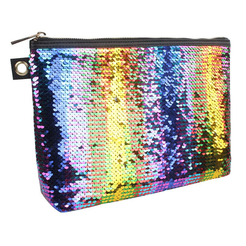 Amazon Hot Sale Reversible Sequins Cosmtic Bag For Women