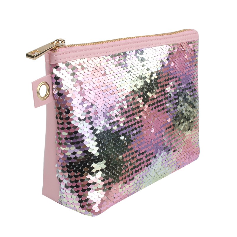 Amazon Hot Sale Reversible Sequins Cosmtic Bag For Women