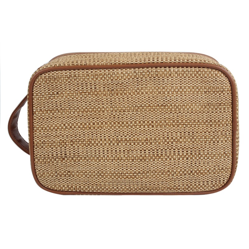 2020 Fashion Eco Friendly Straw Cosmetic Bag Suit High Exquisite Craft Women Travel Makeup Bag