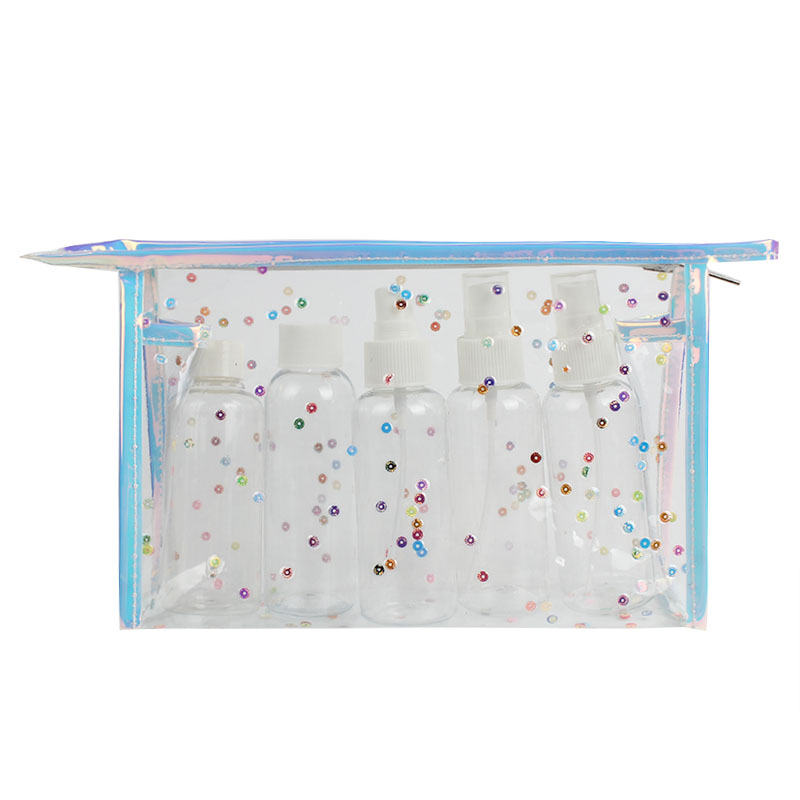 customize personalized cosmetic bag Glitter Clear PVC Makeup Bag