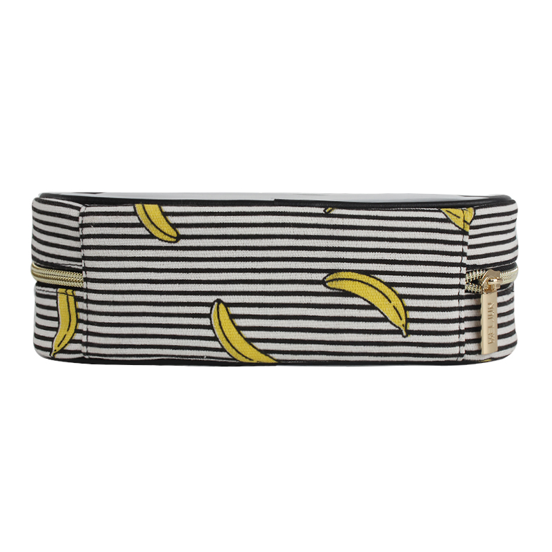 ODM/OEM Fashion Banana Canvas Makeup Bag Insert Metal Zipper Personalized Cosmetic Bag