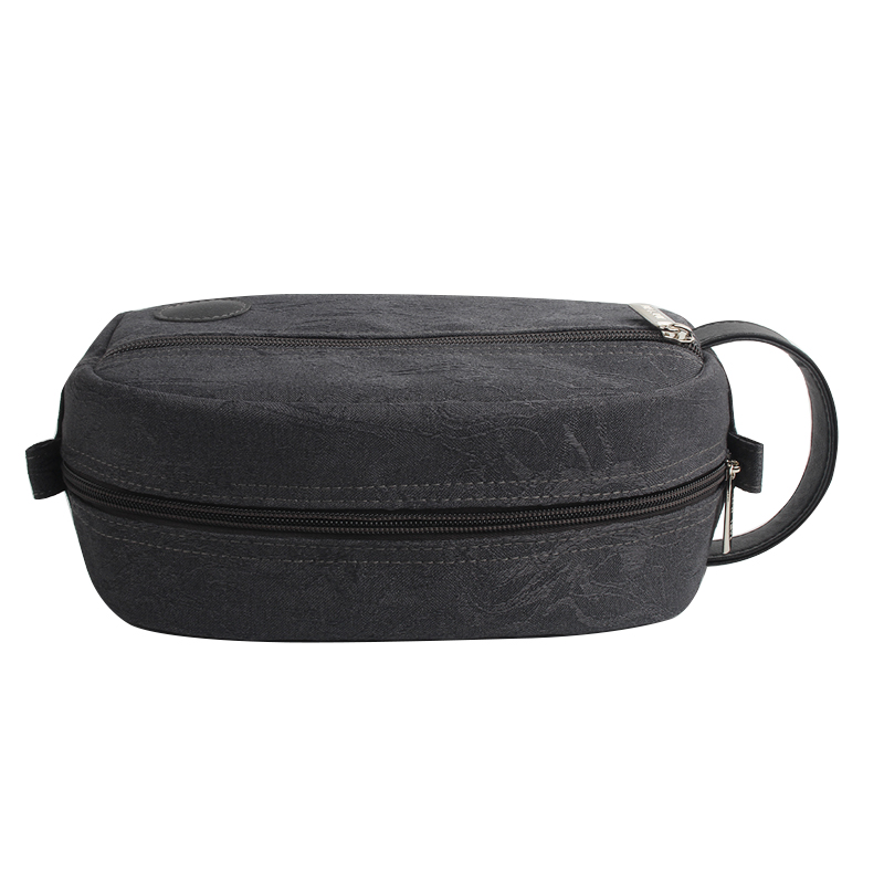 MELJUN Custom Nylon Zipper Men Pouch Bag High Quality  Embroider Nylon Men Toiletry  Bag