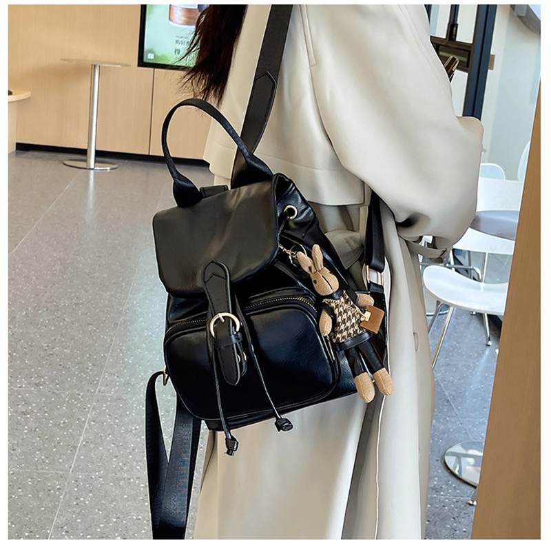 MEL JUN Retro Fashion Double Shoulder Bag for Women - Unique Design with Drawstring Cover for Commuting Ladies with Multiple Pockets MEL JUN Retro Fashion Double Shoulder Bag for Women - Unique Design with Drawstring Cover for Commuting Ladies with Multiple Pockets