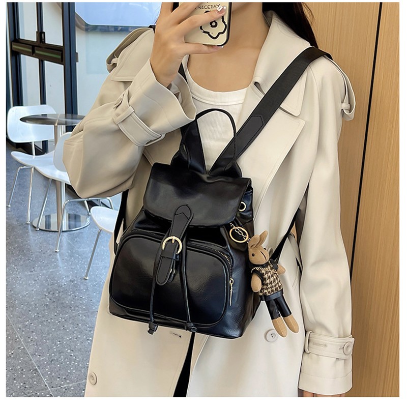 MEL JUN Retro Fashion Double Shoulder Bag for Women - Unique Design with Drawstring Cover for Commuting Ladies with Multiple Pockets MEL JUN Retro Fashion Double Shoulder Bag for Women - Unique Design with Drawstring Cover for Commuting Ladies with Multiple Pockets