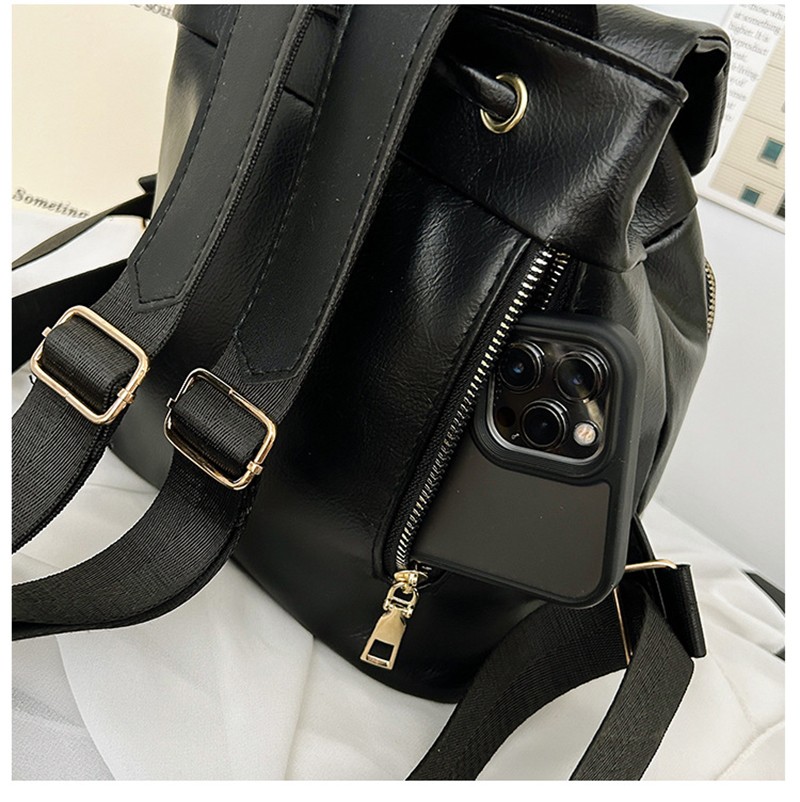 MEL JUN Retro Fashion Double Shoulder Bag for Women - Unique Design with Drawstring Cover for Commuting Ladies with Multiple Pockets MEL JUN Retro Fashion Double Shoulder Bag for Women - Unique Design with Drawstring Cover for Commuting Ladies with Multiple Pockets