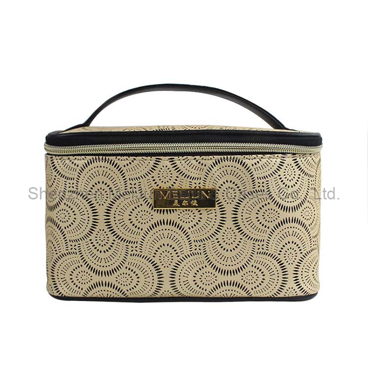 High quality anti rust metal zipper puller PU makeup bag 