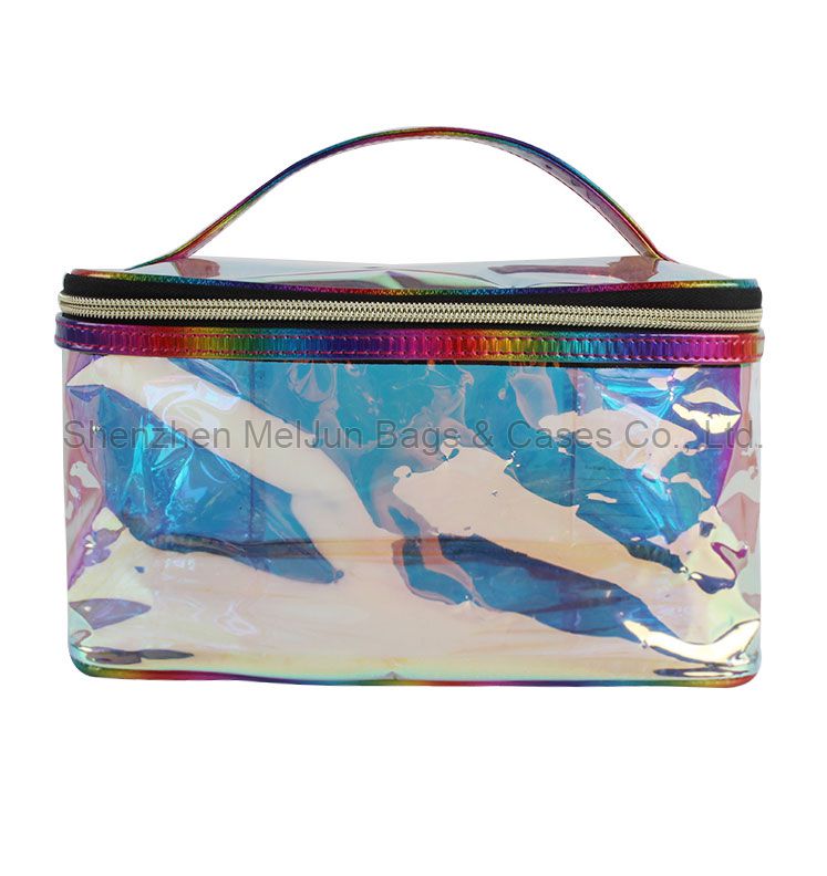 Holographic TPU women travel beauty essentials toiletry bag 