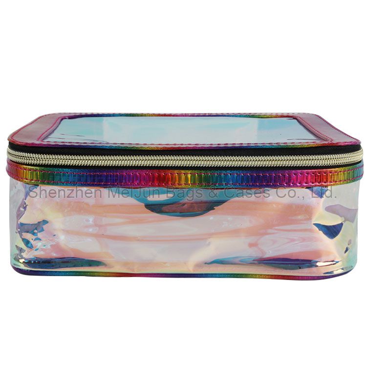 Fashion reusable and waterproof Holographic TPU makeup case 