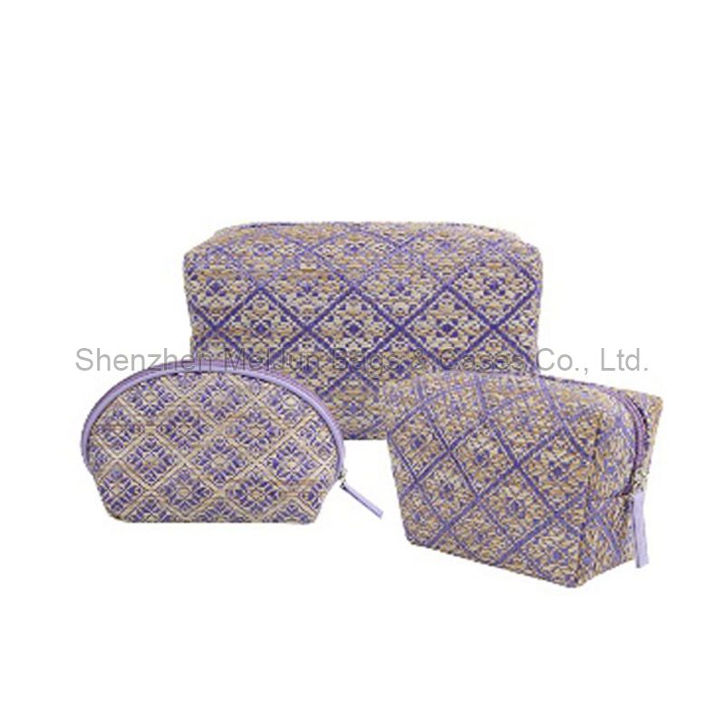 Straw Cosmetic Pouches Set