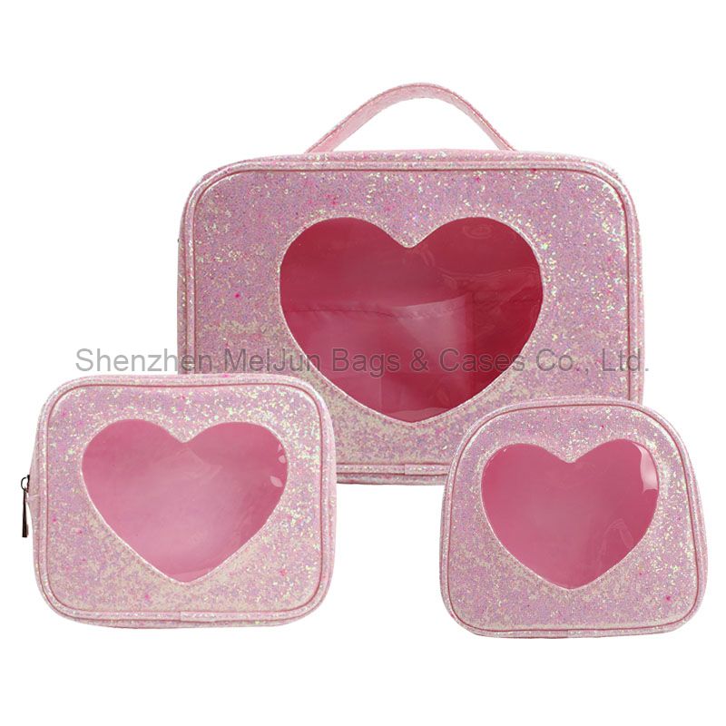 Mini Cosmetic Bags Lovely Girl Heart Shaped Makeup Bags Candy Color Twinkling Sep New Product