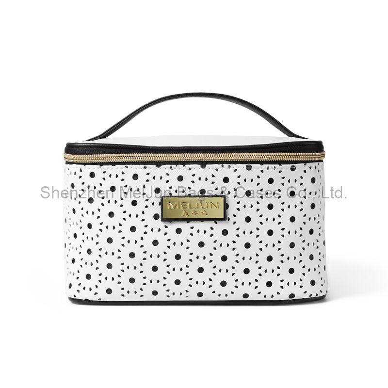 Luxury Travel Makeup Bag Pink PU Cosmetic Bag With Customized Logo