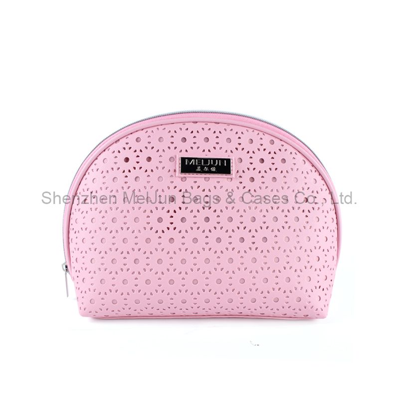 New Arrival Women Birthday Gift Bag Fashion Hollow Out PU Cosmetic Beauty Bag