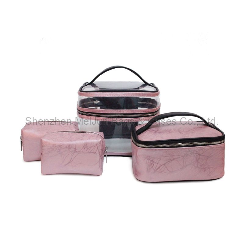 2020 Value - value cosmetic bag 4 - piece set Waterproof PVC Women Travel Makeup Cases Small Bag insert 