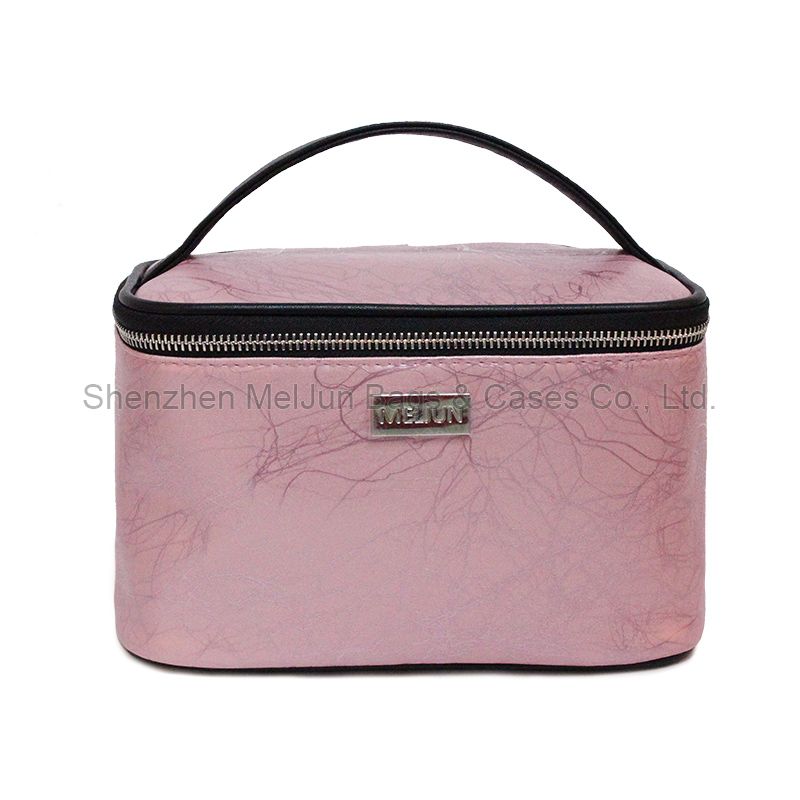 High Quanlity PU Vanity Case Nylon Zipper Custom Private Label Women Cosmetic Bag