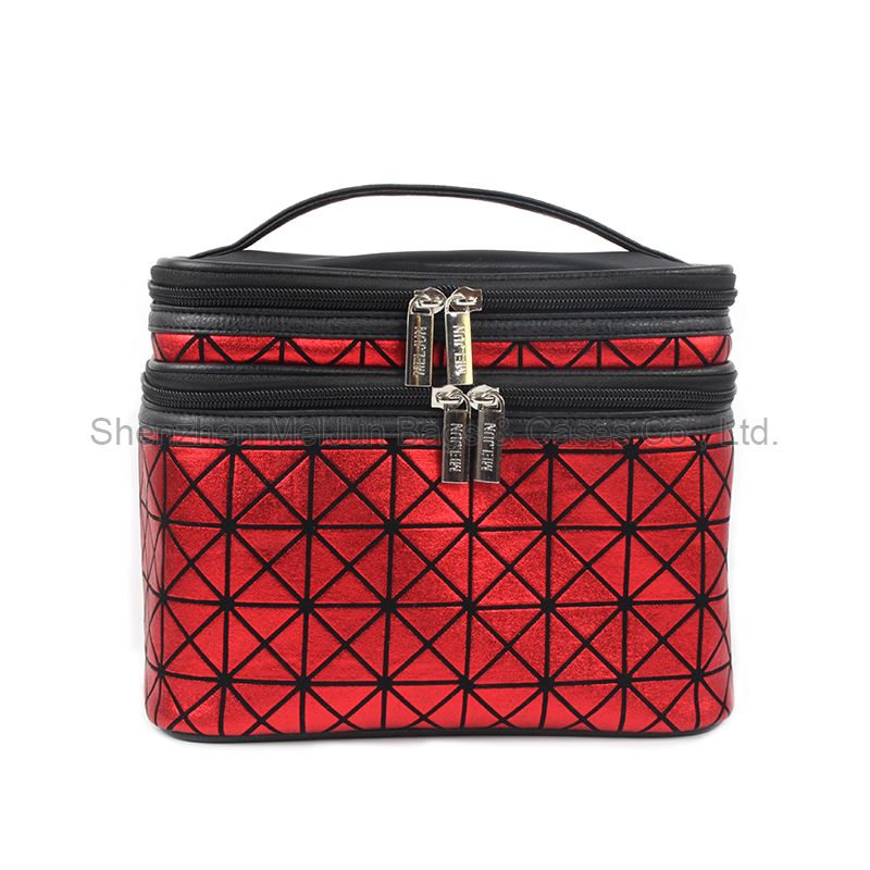 Customized 3 ply Large Capacity Portable Travel Train Hotel Cosmetic Bag Makeup tools storage Case Makeup Bag