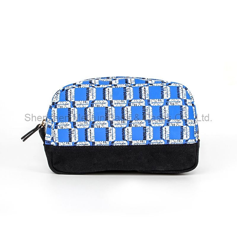 Women Plaid Nylon Cosmetic Bag Beauty Makeup Pouch With Zipper Organizer Toiletry Bag 