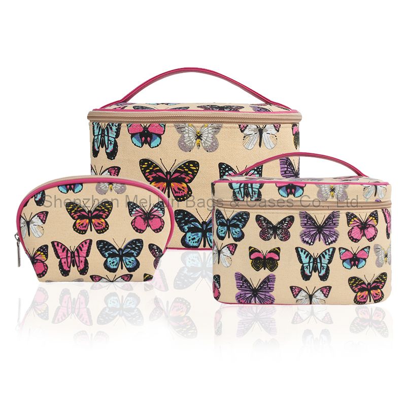 3 Pcs set OEM Custom printing cosmetib organizer bag girls travel cosmetic bag sets