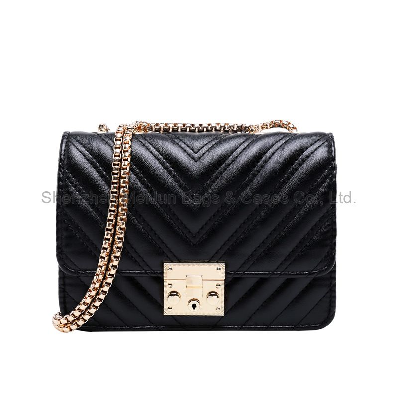 trendy custom women ladies cross body bags leather messenger crossbody bag with chain 