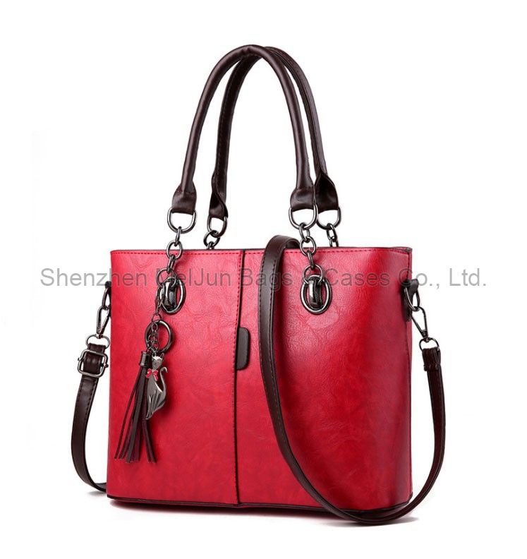 Custom logo 2020 new style PU leather handbags vintage tote bag for women