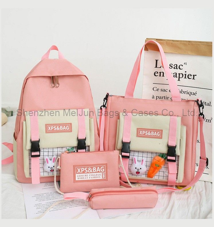 2020 fashion women handbags and backpack set wholesale girls pencil bag 4 pcs sets