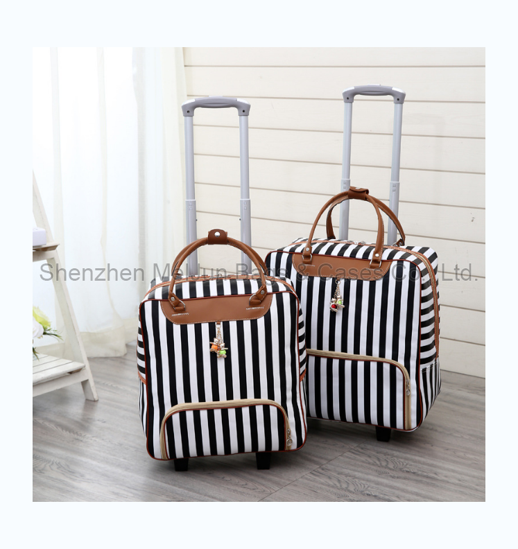 new stylish multifunction traveling trolley luggage tote handbag with 4 wheels