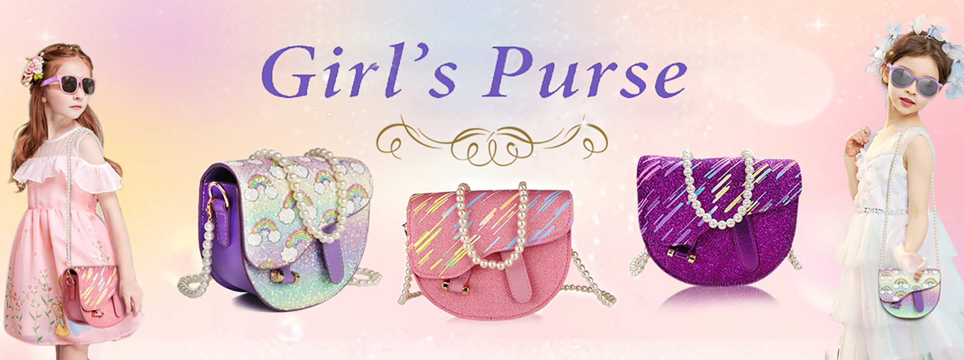 Glitter girl purse