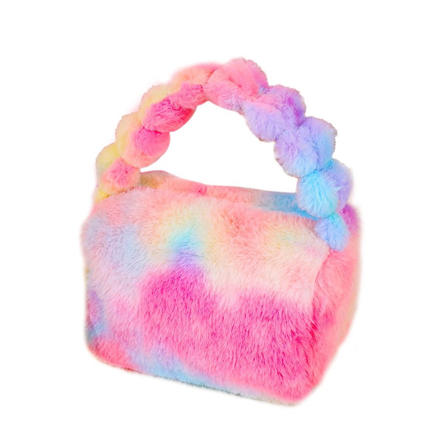 MEL JUN Colorful plush Makeup Bag Travel Skincare storage Bag Travel cosmetics portable storage bag