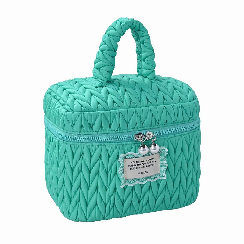 MEL JUN's new Vine-pleated Vertical Makeup Bag Large capacity Premium portable High Appearance Level makeup bag