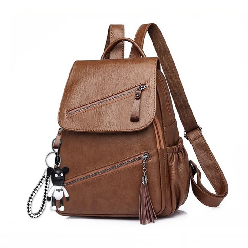 MEL JUN 2025 New Trendy and Versatile PU Women's Double Shoulder Bag  Women's Backpack