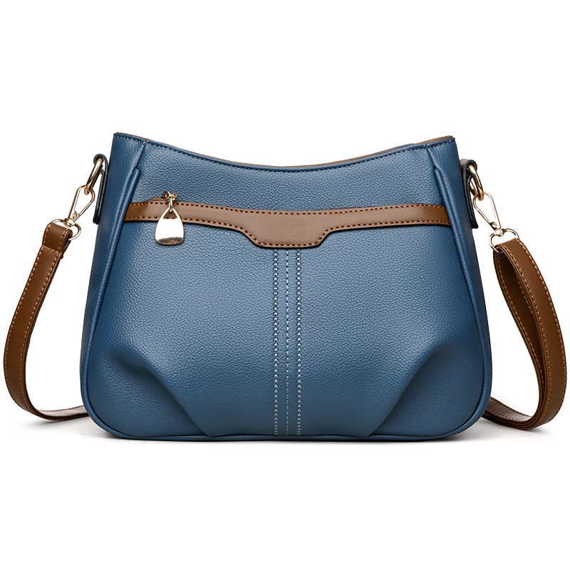 MEL JUN Simple Color-Contrasting Crossbody Bag - Available in multiple colors, suitable for commuting. Mature style, single shoulder bag, versatile for daily casual wear. Women's single shoulder crossbody bag.