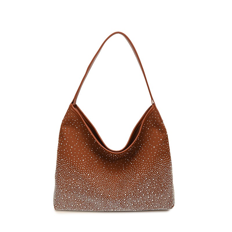 MELJUN single-shoulder bag - women's bag, high-quality fabric with gradient pattern and glittering sequins on the shoulder, underarm tote bag, fashionable and large-capacity commuter bag