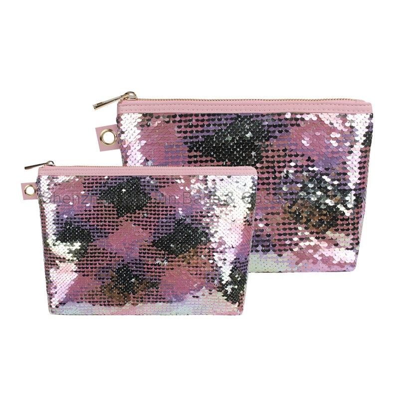 Amazon Hot Sale Reversible Sequins Cosmtic Bag For Women