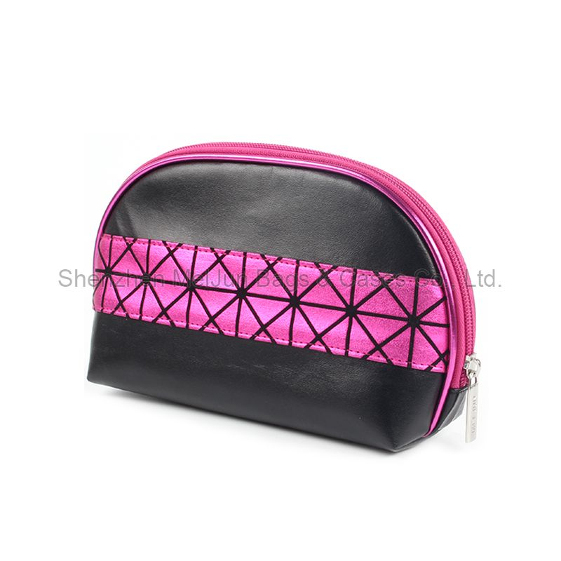 Factory Sale Black PU Shell Style Ladies Cosmeic Clutch Case For Daily Use