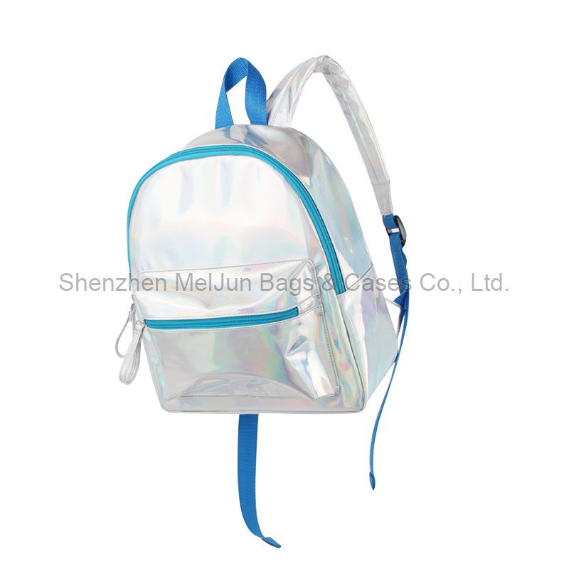 New Style Color Intrigue Blue PU Backpack Teenager Fashion Travel Bags