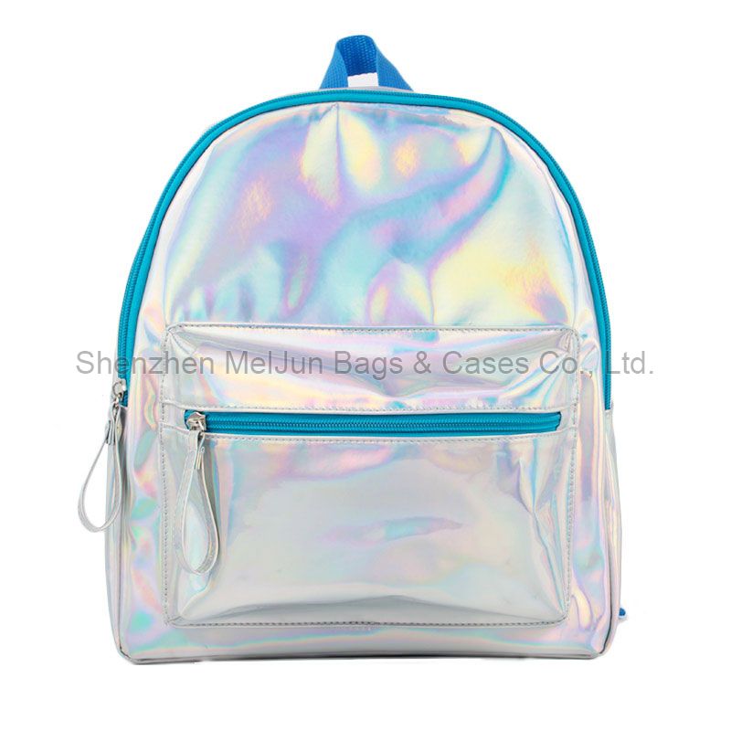 New Style Color Intrigue Blue PU Backpack Teenager Fashion Travel Bags