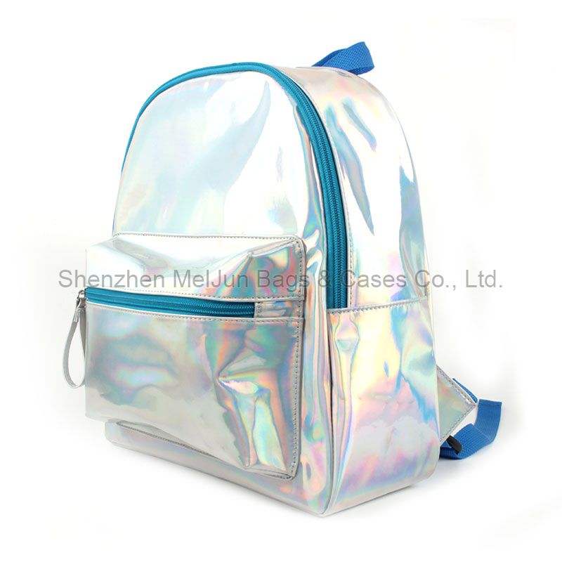 New Style Color Intrigue Blue PU Backpack Teenager Fashion Travel Bags