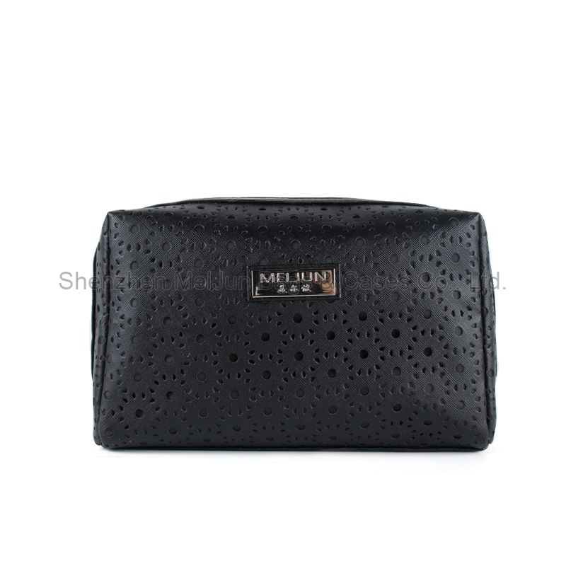 2020 New Zipper Closure Type Hollow Out PU Women Travel Toiletry Bag