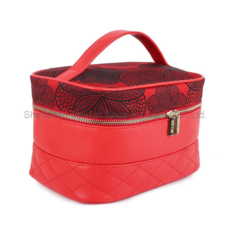 Multifunctional Women Toiletry Travel Bag Fashion Chinese Classics Red Ladies Cosmetic Bag Case