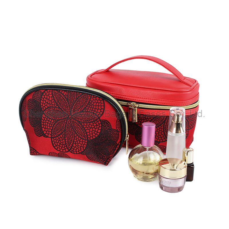 Multifunctional Women Toiletry Travel Bag Fashion Chinese Classics Red Ladies Cosmetic Bag Case