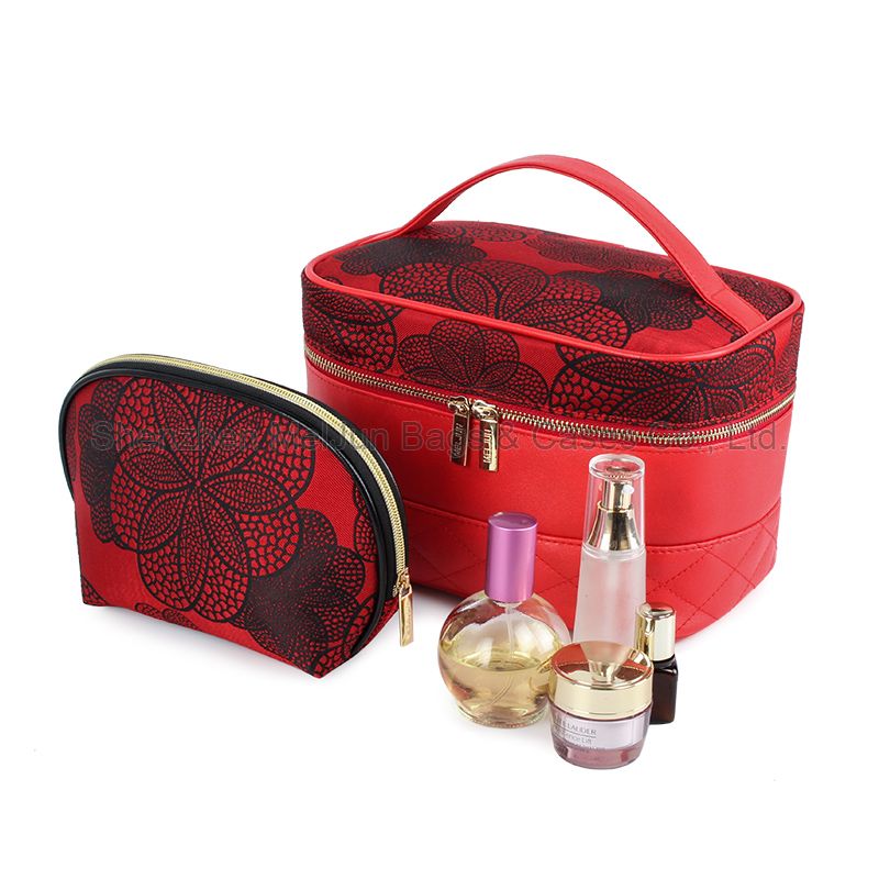 Multifunctional Women Toiletry Travel Bag Fashion Chinese Classics Red Ladies Cosmetic Bag Case