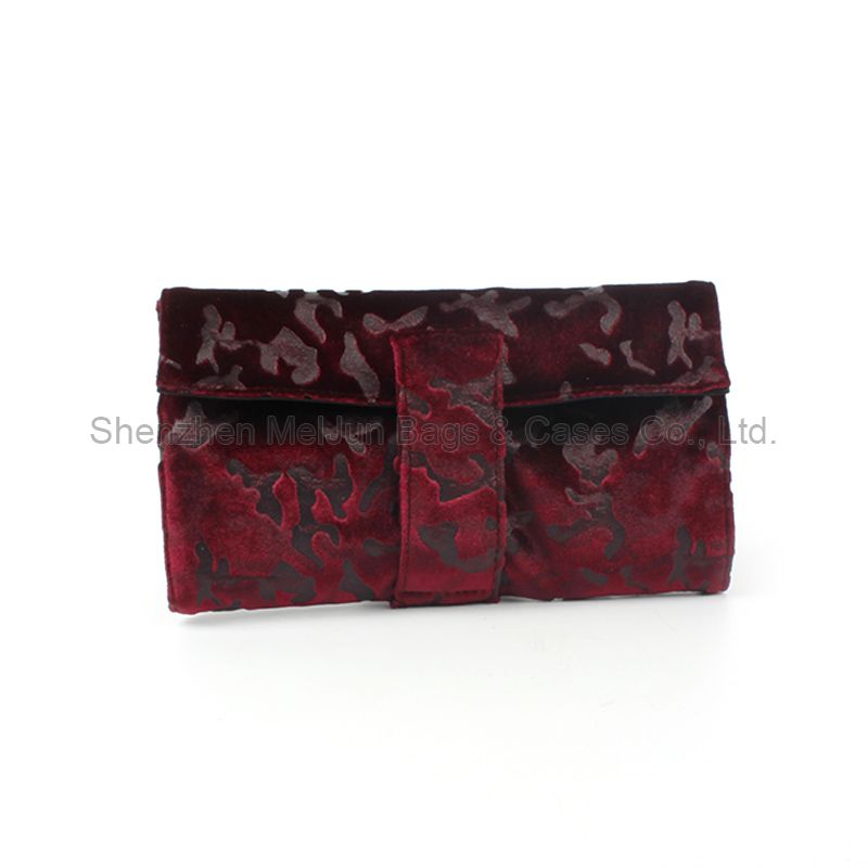 Custom Private Label Makeup Brush Bag High Quality Velvet Fabric Women Cosmetic Brush Pouches