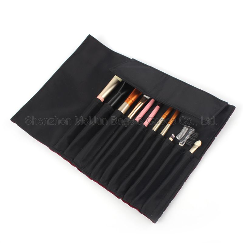 Custom Private Label Makeup Brush Bag High Quality Velvet Fabric Women Cosmetic Brush Pouches