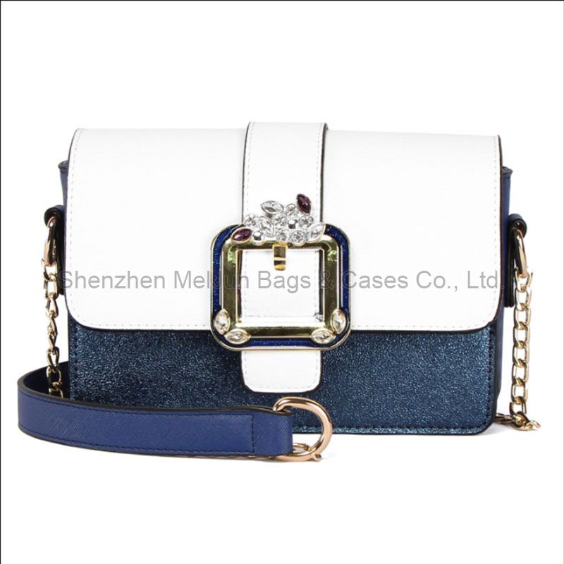 New design hot sale beautiful fashion sling lady PU crystal handbags for promotion gift