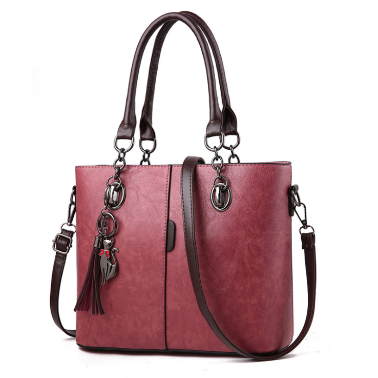 Custom logo 2020 new style PU leather handbags vintage tote bag for women