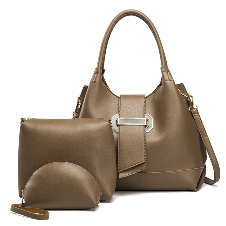 MELJUN 3 pcs PU leather handbag sets high quality women shoulder tote bag