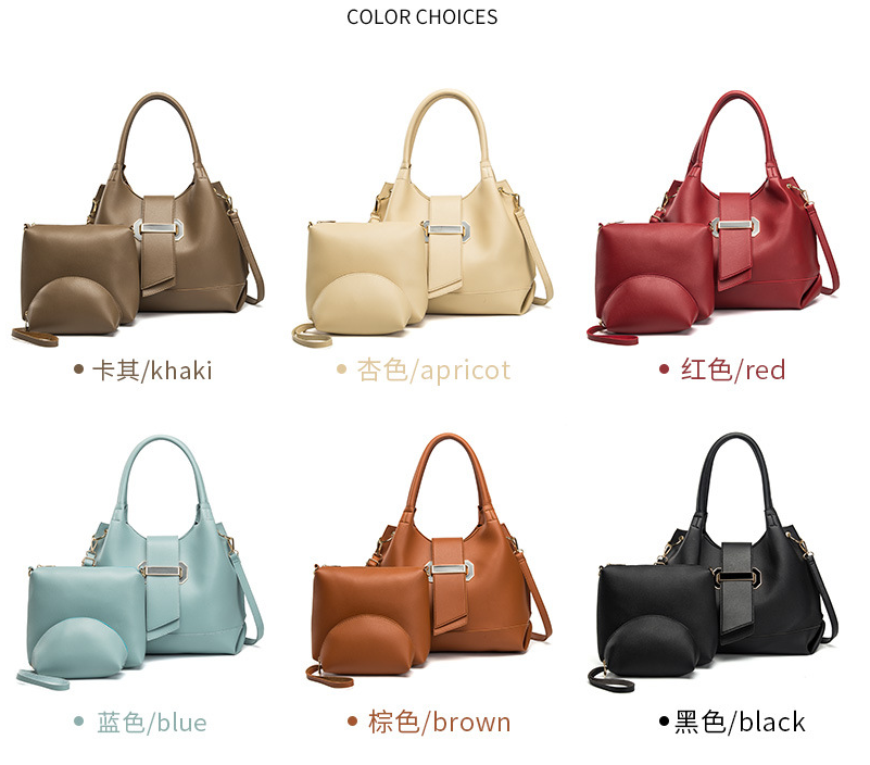 MELJUN 3 pcs PU leather handbag sets high quality women shoulder tote bag